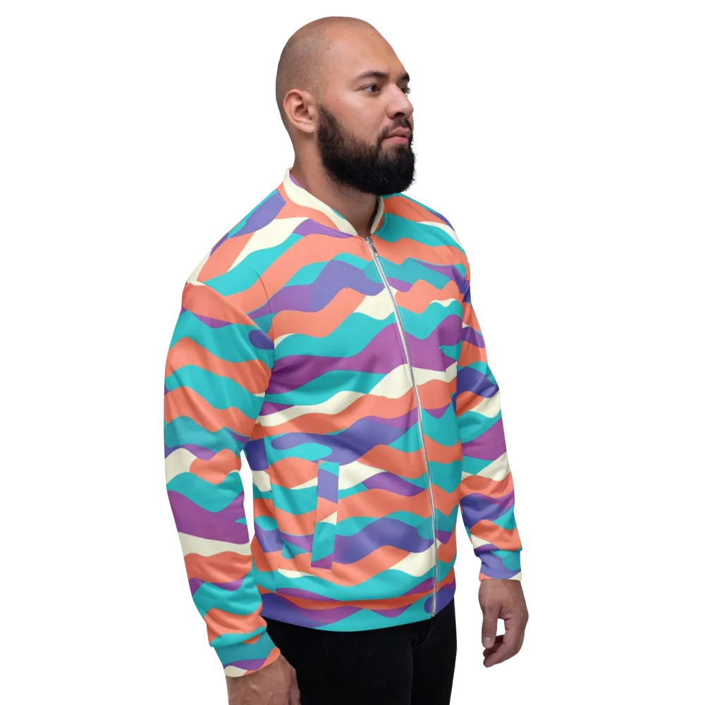 Waveform Sunset on Bomber Jacket — Right