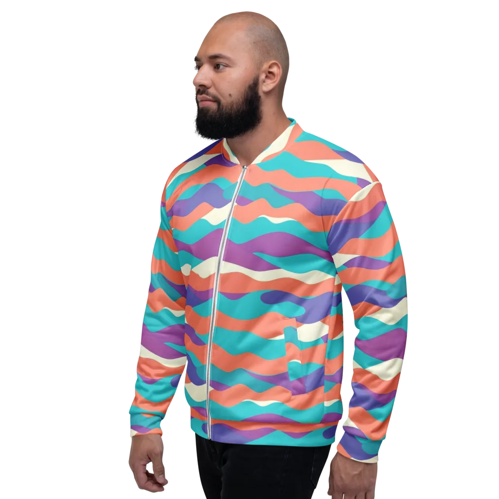 Waveform Sunset on Bomber Jacket — Left