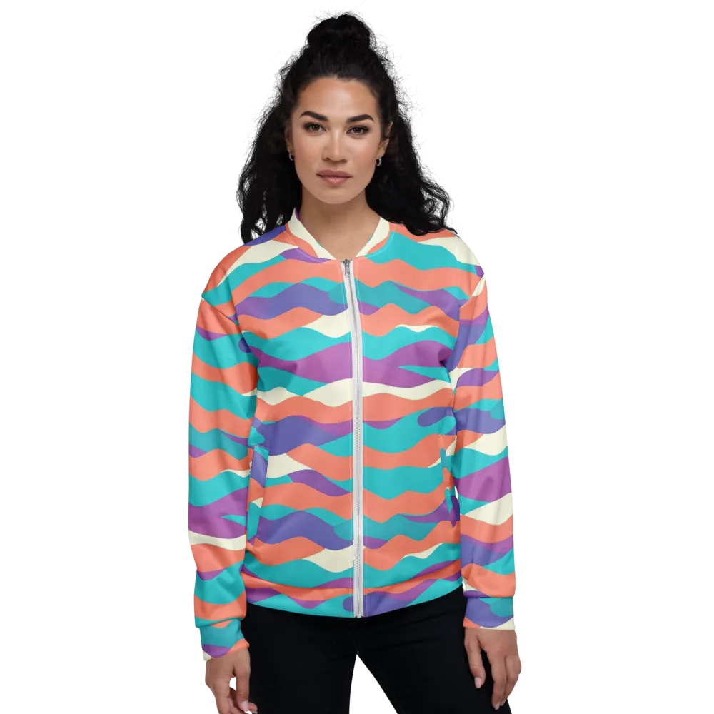 Waveform Sunset on Bomber Jacket — Front