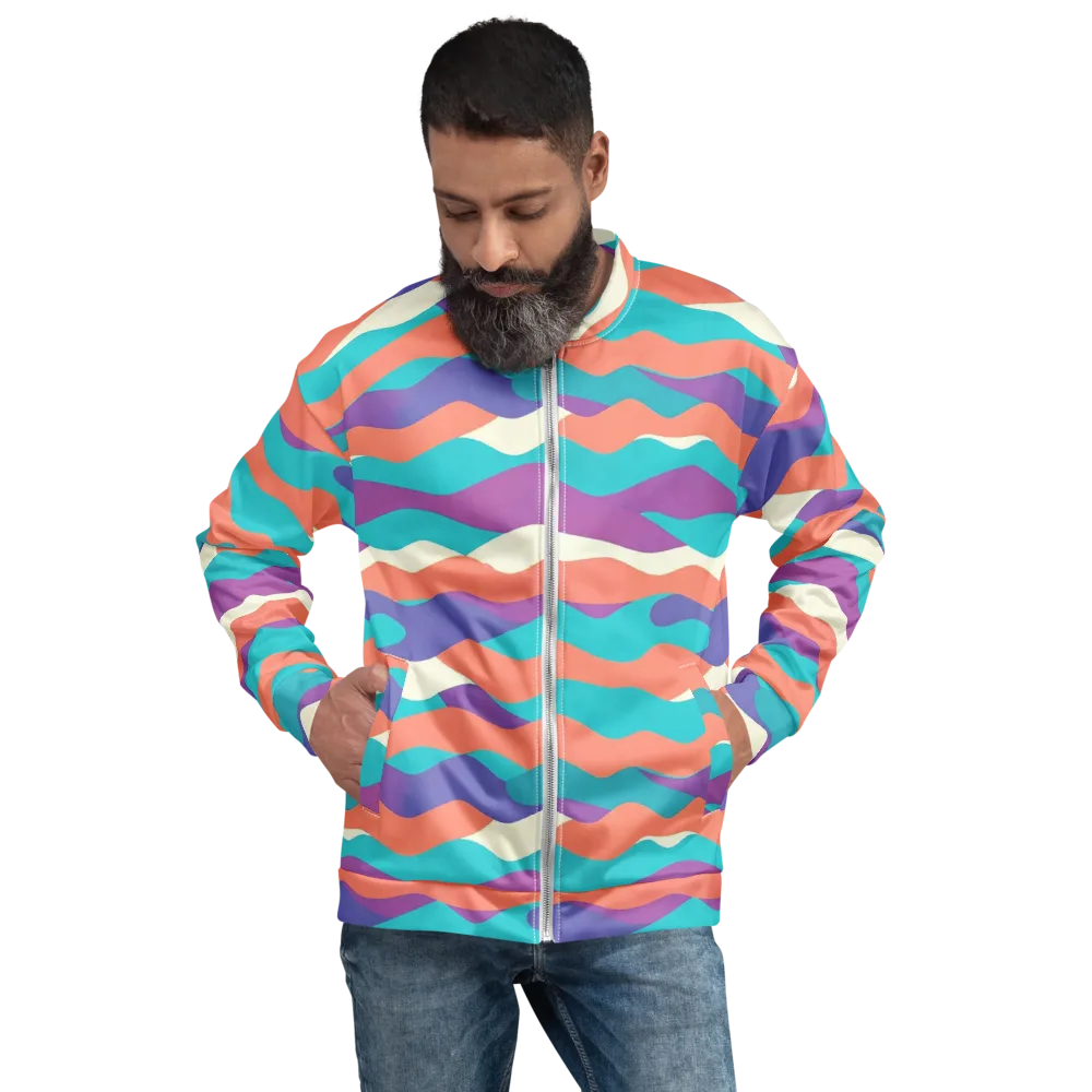 Waveform Sunset on Bomber Jacket — Front