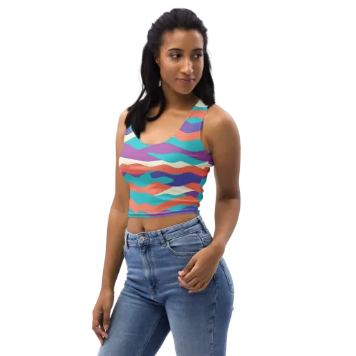 Waveform Sunset on a Crop Top