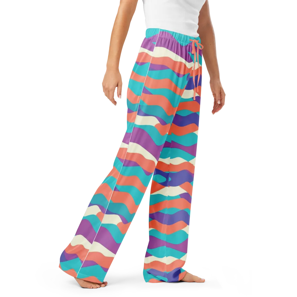 Waveform Sunset on Women's Pajama Pants — Right Front
