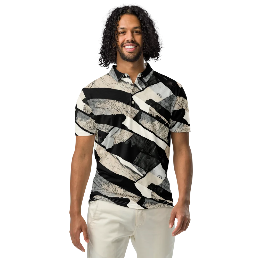 Blackwood Mosaic on Men's Slim Fit Polo Shirt — Front