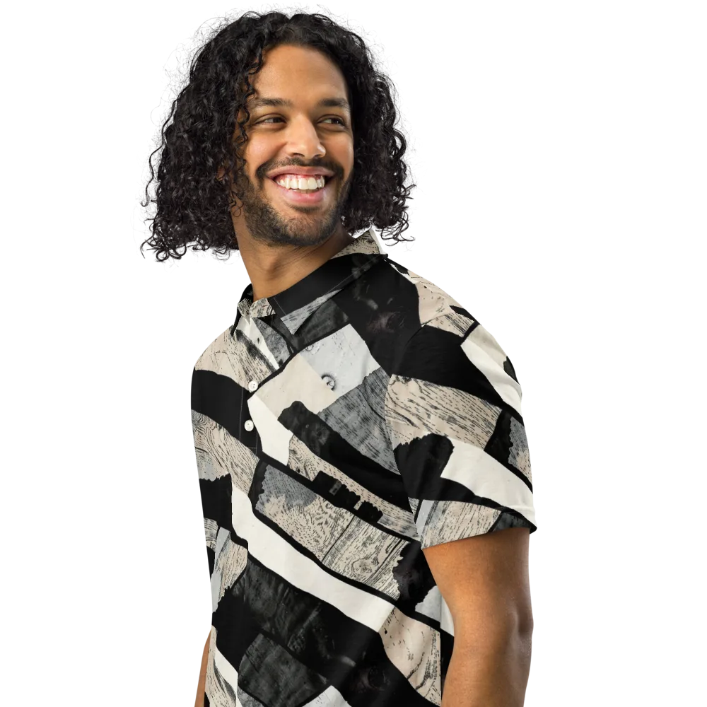 Blackwood Mosaic on Men's Slim Fit Polo Shirt — Left Front