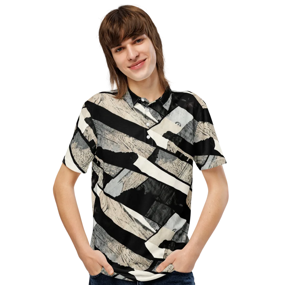 Blackwood Mosaic on Men's Slim Fit Polo Shirt — Front