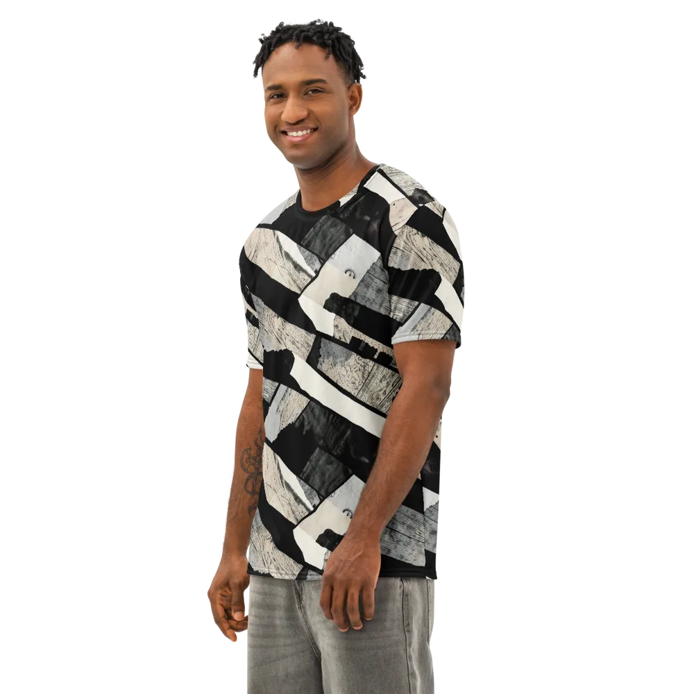 Blackwood Mosaic on Men's Cotton Crew Neck T-Shirt — Left Front