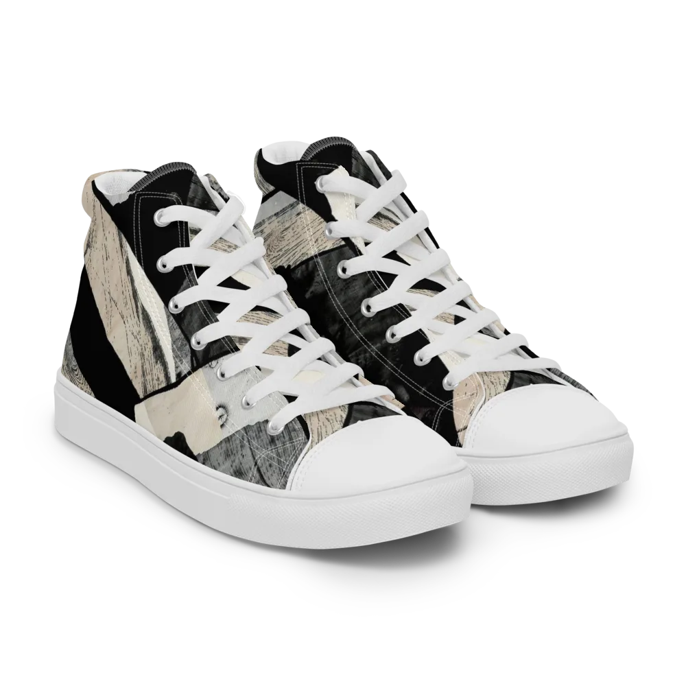 Blackwood Mosaic on Men's High Top Canvas Shoes — Right Front
