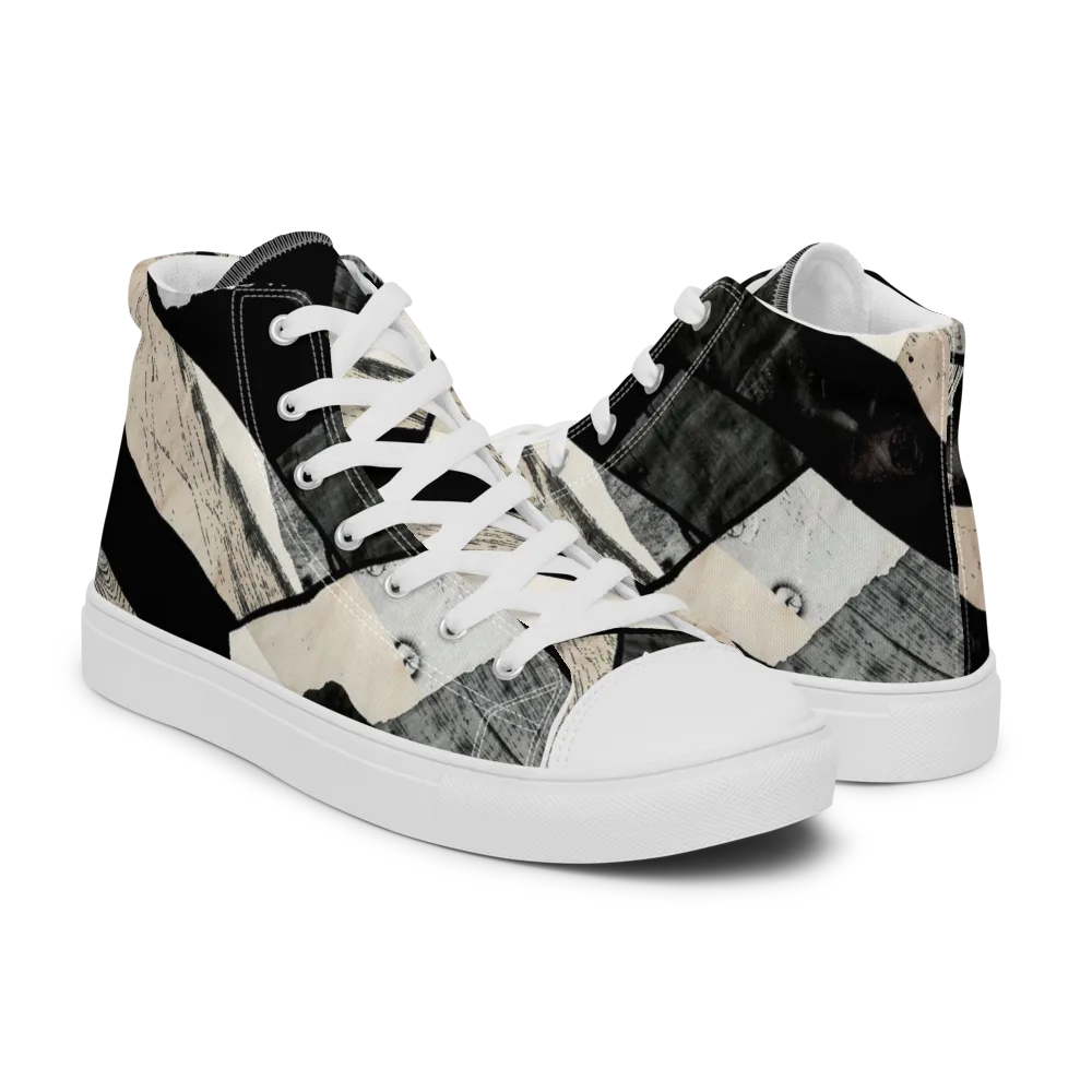 Blackwood Mosaic on Men's High Top Canvas Shoes — Right