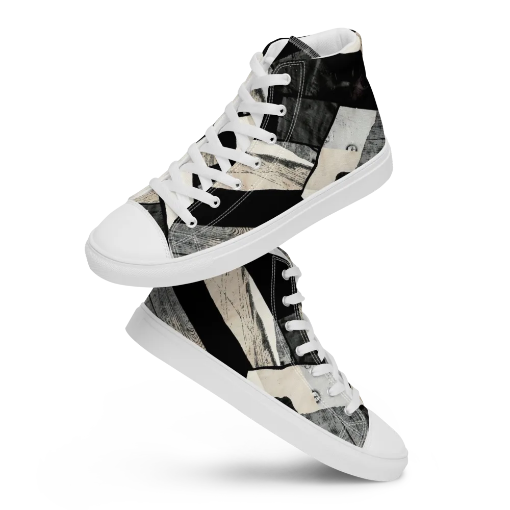 Blackwood Mosaic on Men's High Top Canvas Shoes — Front