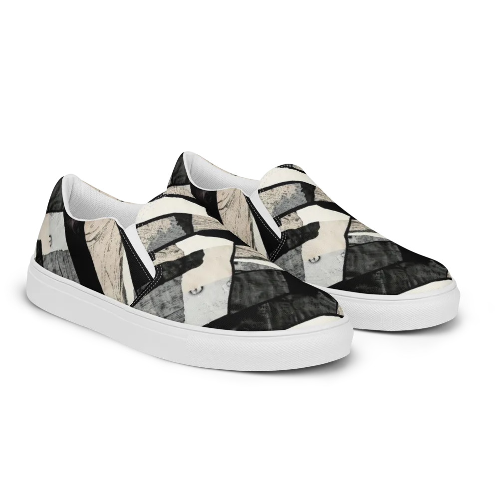 Blackwood Mosaic on Women's Slip-On Canvas Shoes — Right Front