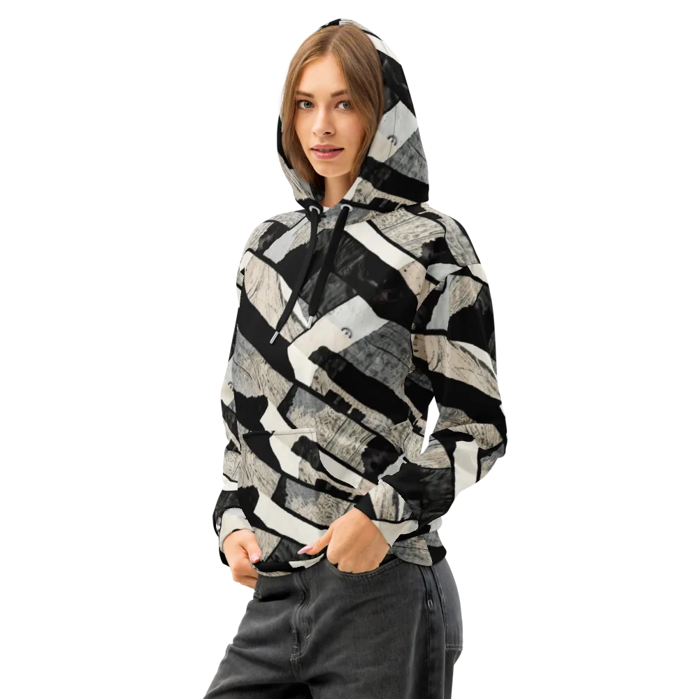 Blackwood Mosaic on Cotton Hoodie — Left Front