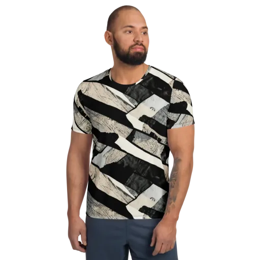 Blackwood Mosaic on a Men's Athletic T-Shirt