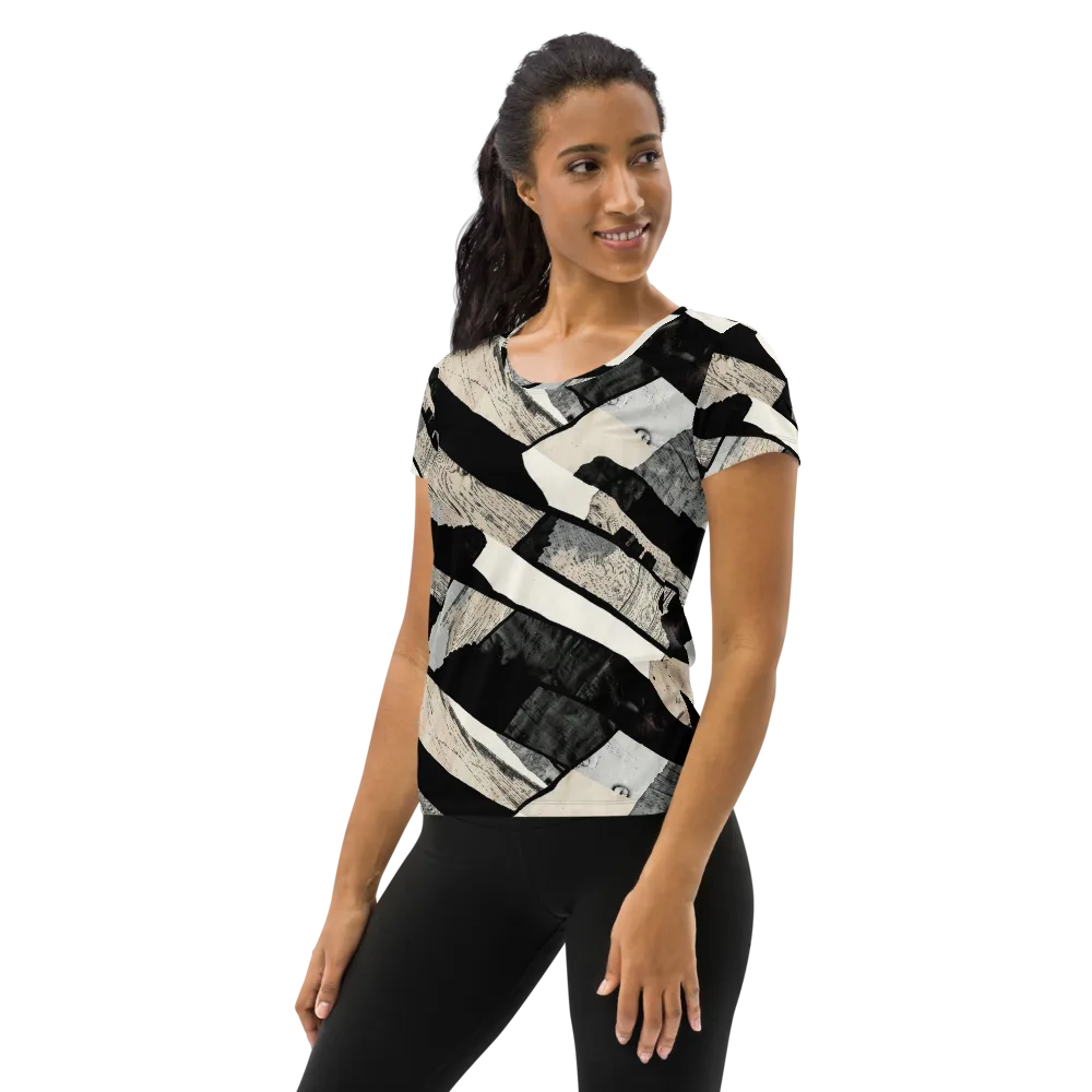 Blackwood Mosaic on Women's Athletic T-Shirt — Left
