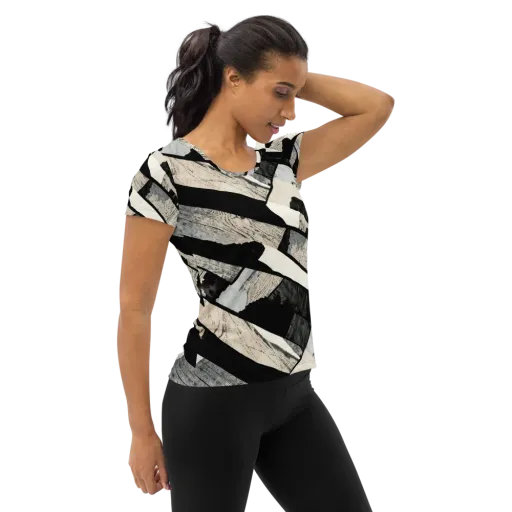 Blackwood Mosaic on a Women's Athletic T-Shirt