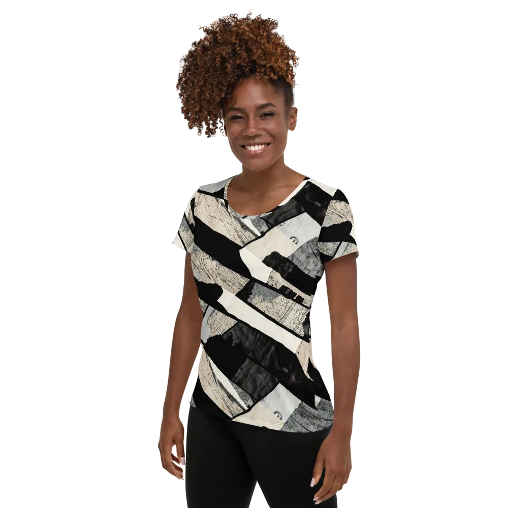 Blackwood Mosaic on Women's Athletic T-Shirt — Left