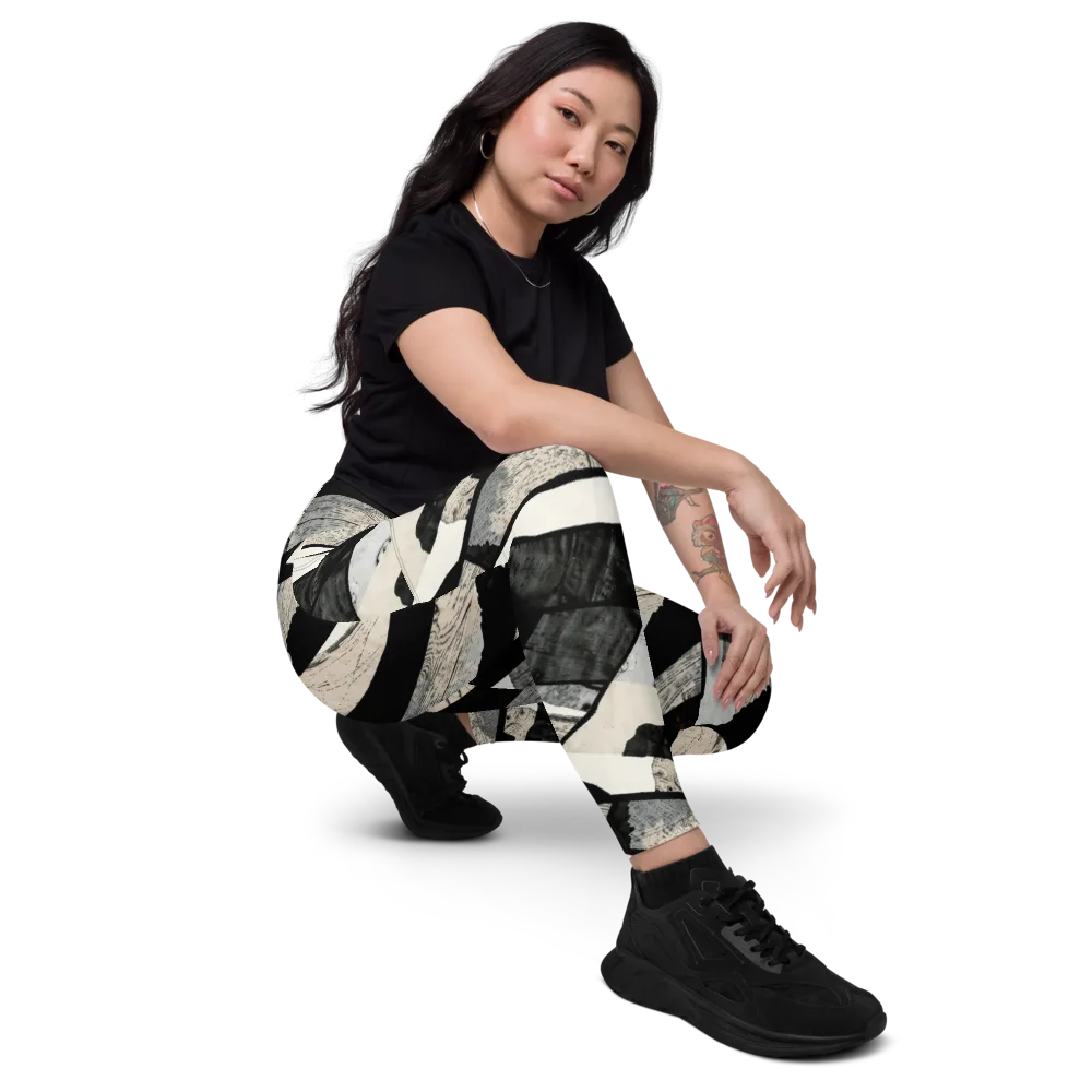 Blackwood Mosaic on Leggings with Pockets — Right Front