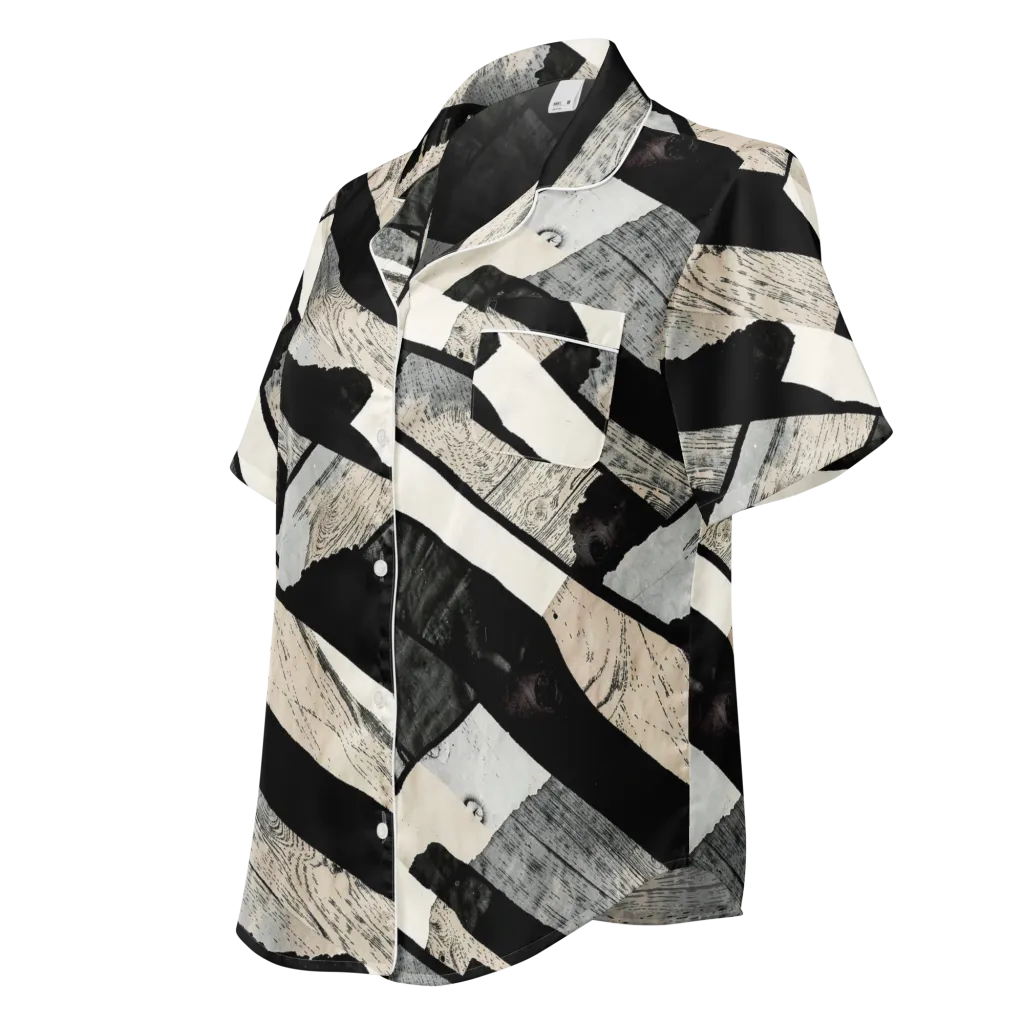 Blackwood Mosaic on Women's Short Sleeve Pajama Top — Left Front