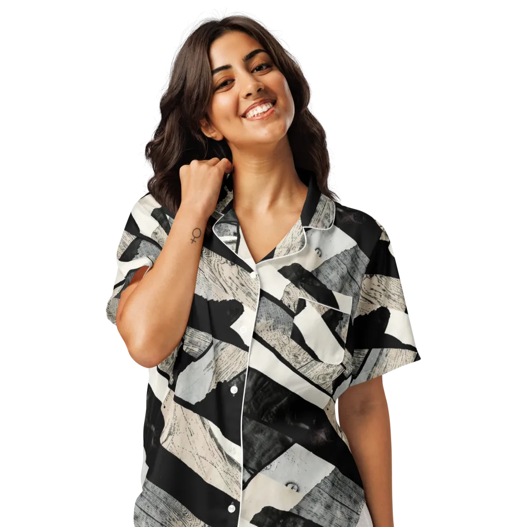 Blackwood Mosaic on Women's Short Sleeve Pajama Top — Front