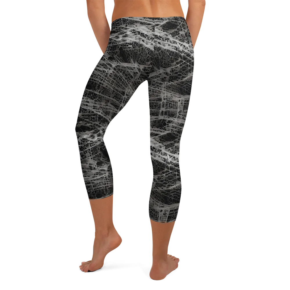 Monochrome Mesh on Capri Leggings — Back