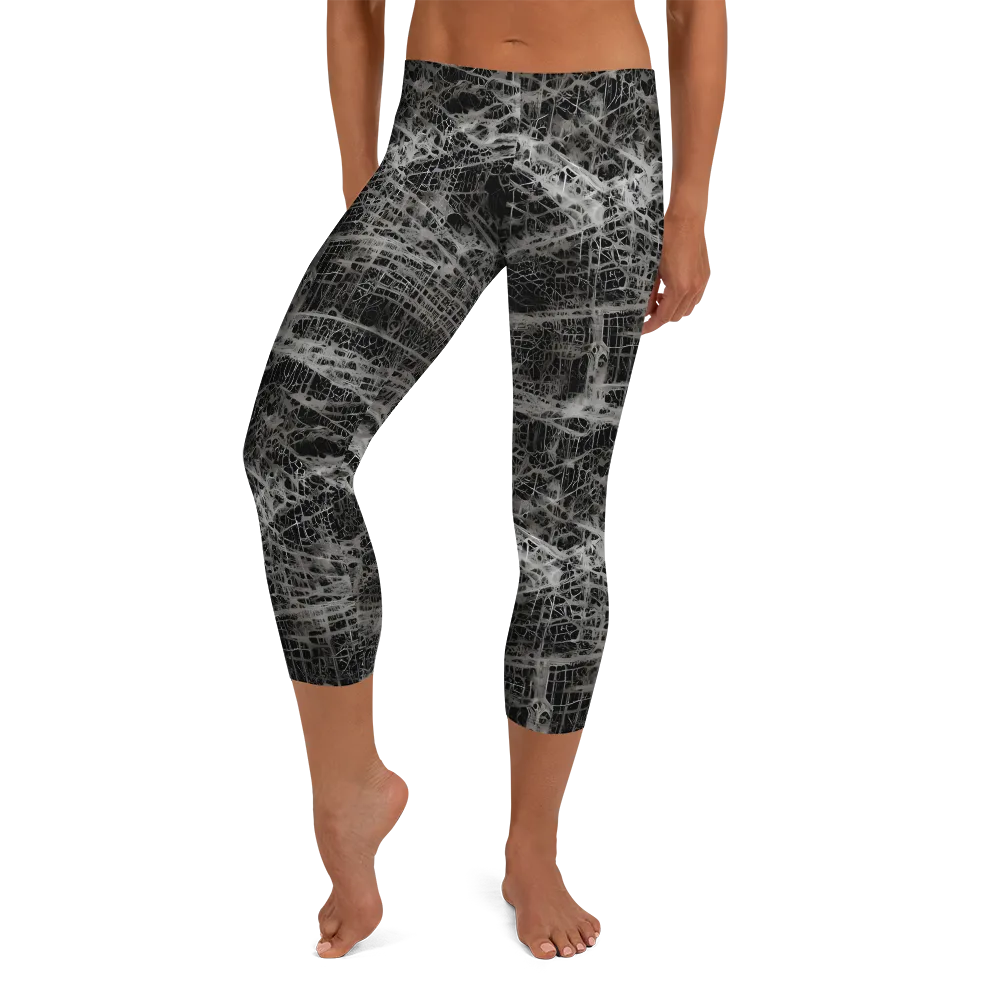 Monochrome Mesh on Capri Leggings — Front