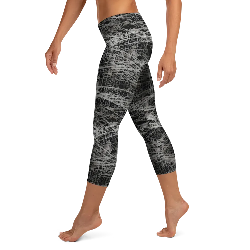 Monochrome Mesh on Capri Leggings — Left