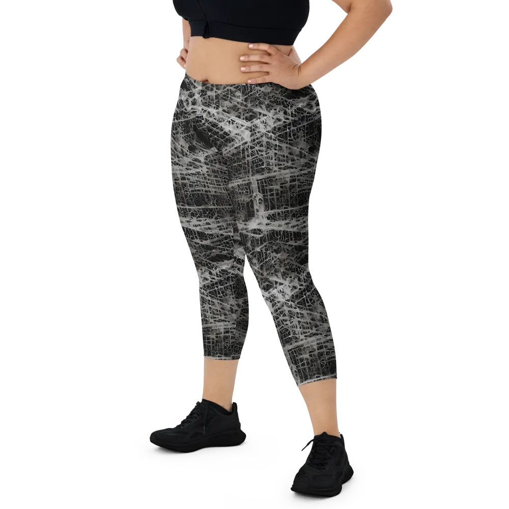 Monochrome Mesh on Capri Leggings — Front