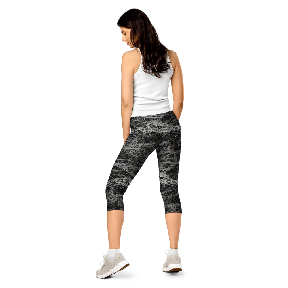 Monochrome Mesh on Capri Leggings — Back