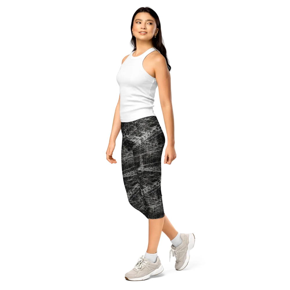 Monochrome Mesh on Capri Leggings — Left Front