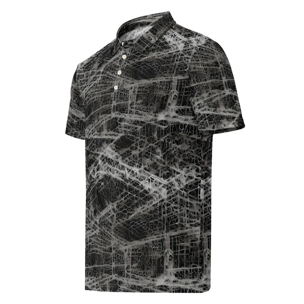 Monochrome Mesh on Men's Slim Fit Polo Shirt — Left Front
