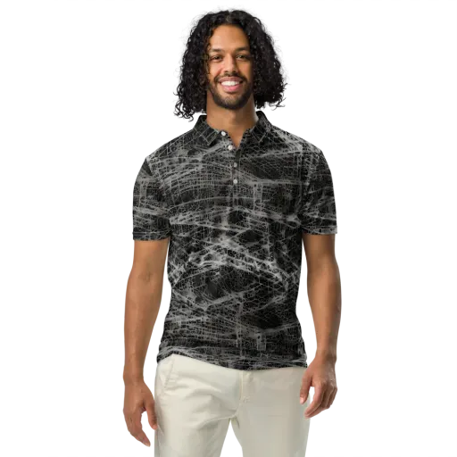 Monochrome Mesh on a Men's Slim Fit Polo Shirt