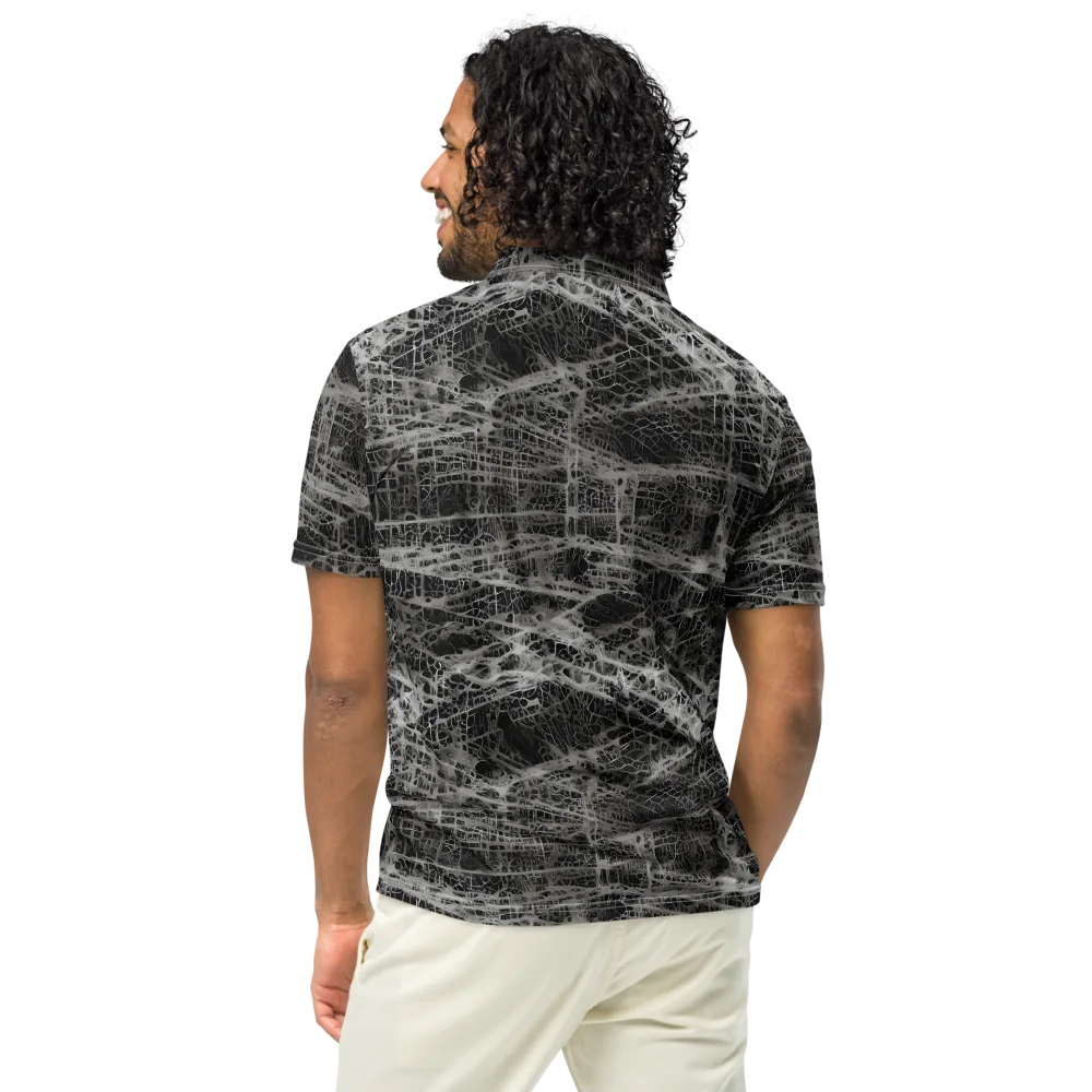 Monochrome Mesh on Men's Slim Fit Polo Shirt — Back