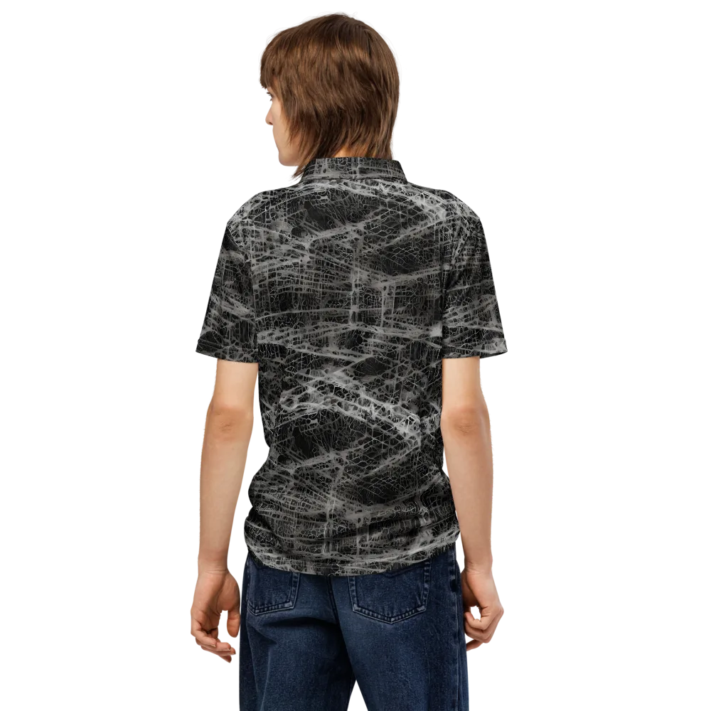 Monochrome Mesh on Men's Slim Fit Polo Shirt — Back
