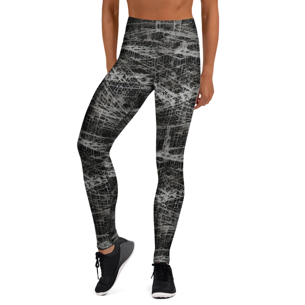 Monochrome Mesh on Yoga Leggings — Front