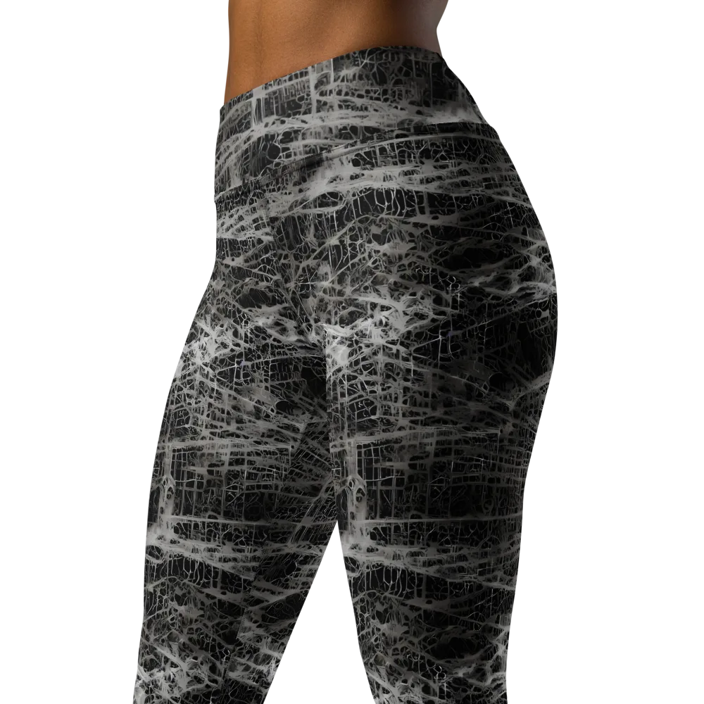 Monochrome Mesh on Yoga Leggings — Left Front