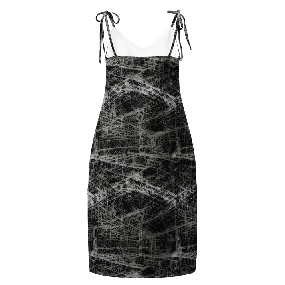 Monochrome Mesh on Slip Dress — Back