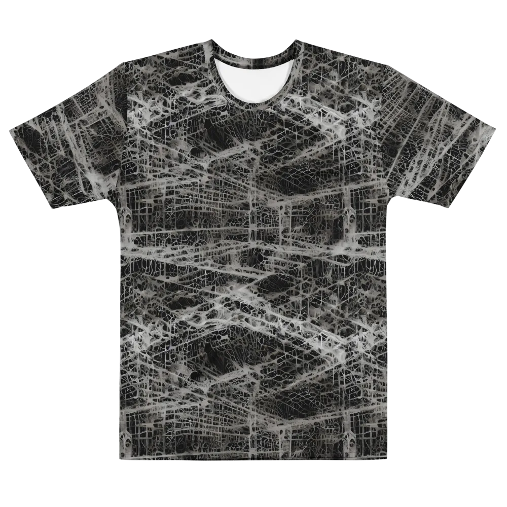 Monochrome Mesh on Men's Cotton Crew Neck T-Shirt — Front