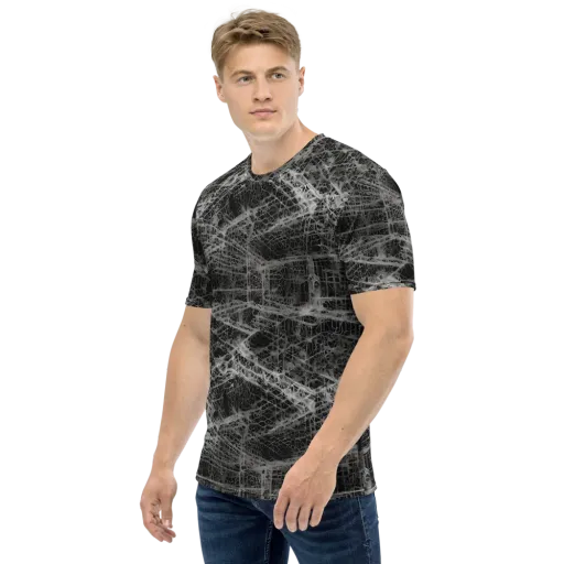 Monochrome Mesh on a Men's Crew Neck T-Shirt