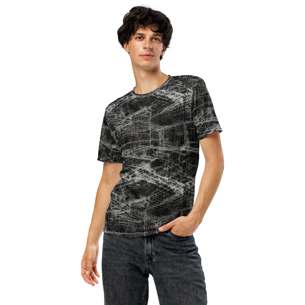 Monochrome Mesh on Men's Crew Neck T-Shirt — Front