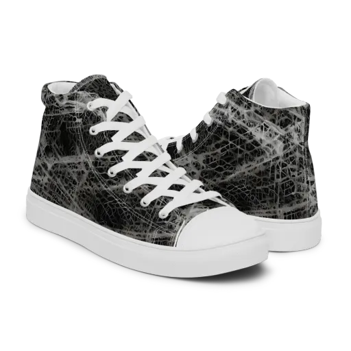 Monochrome Mesh on a Men's High Top Canvas Shoes