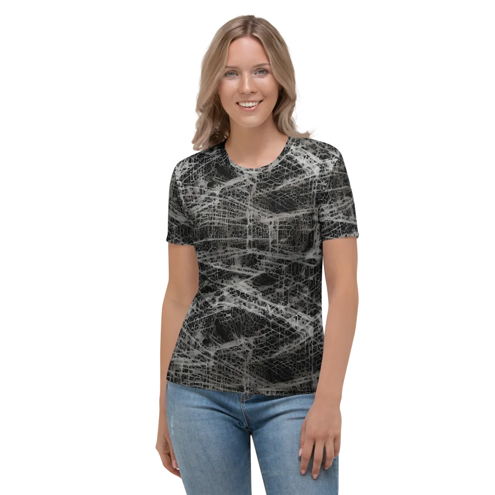 Monochrome Mesh on Women's Crew Neck T-Shirt — Front