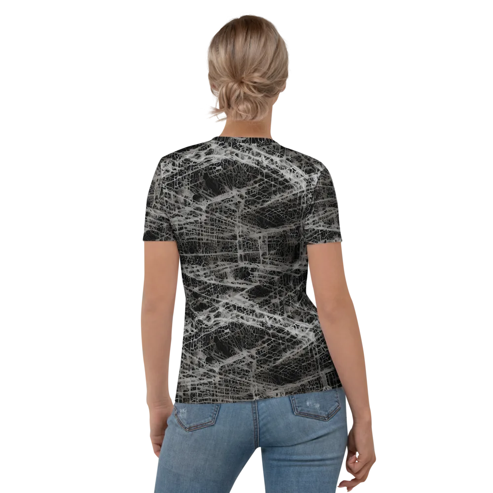 Monochrome Mesh on Women's Crew Neck T-Shirt — Back