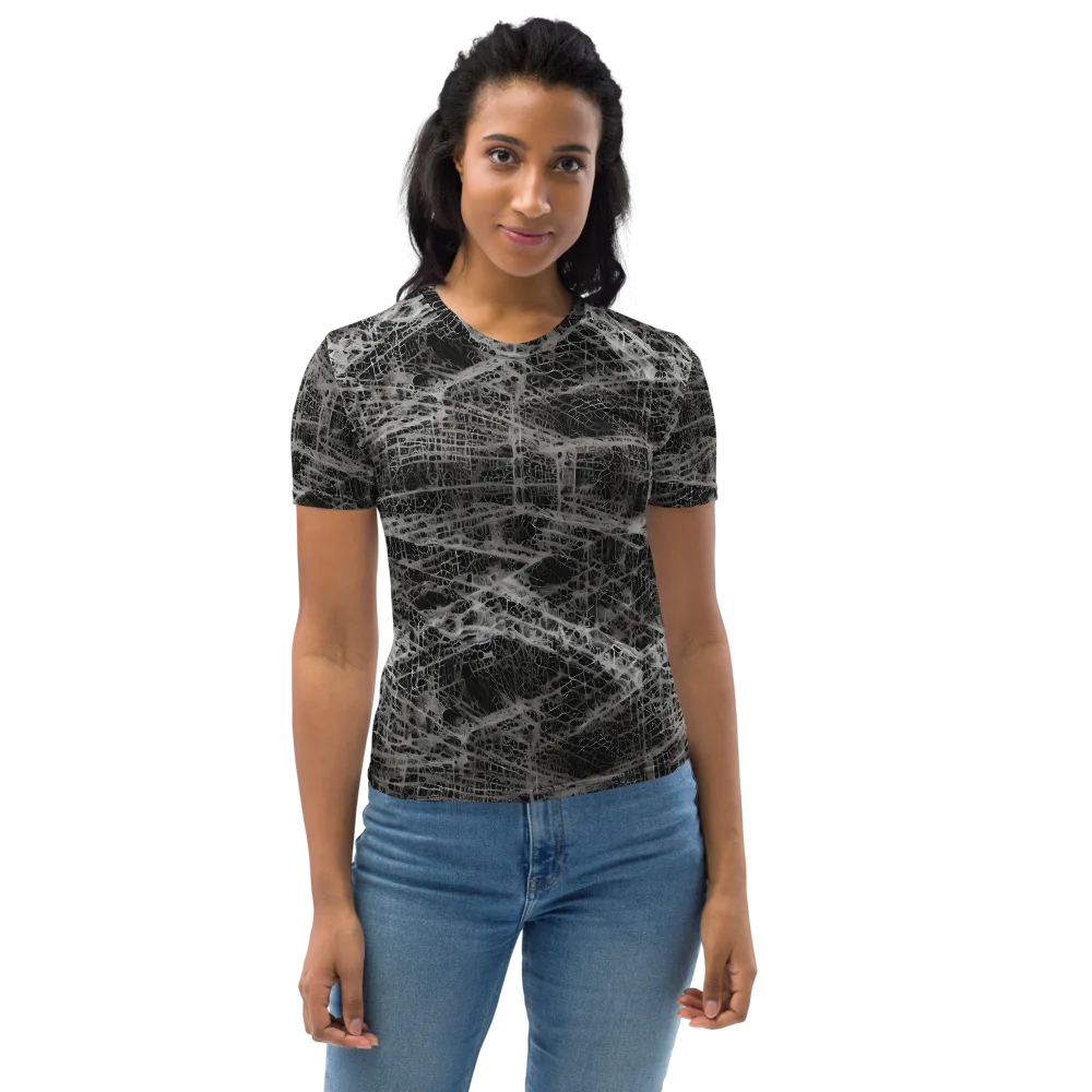 Monochrome Mesh on Women's Crew Neck T-Shirt — Front