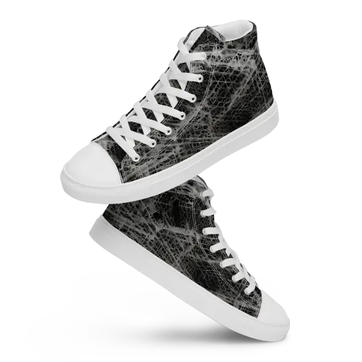 Monochrome Mesh on a Women's High Top Canvas Shoes