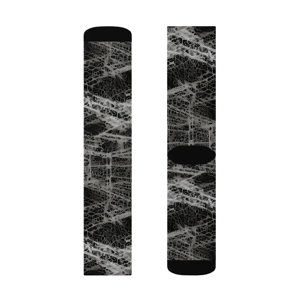 Monochrome Mesh on Socks — Left Sock