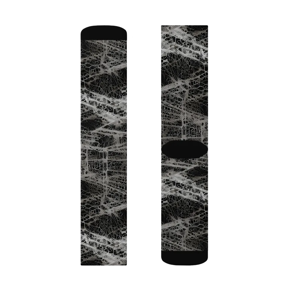 Monochrome Mesh on Socks — Right Sock