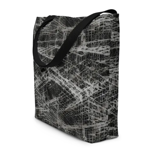 Monochrome Mesh on a Large Tote Bag W/ Pocket