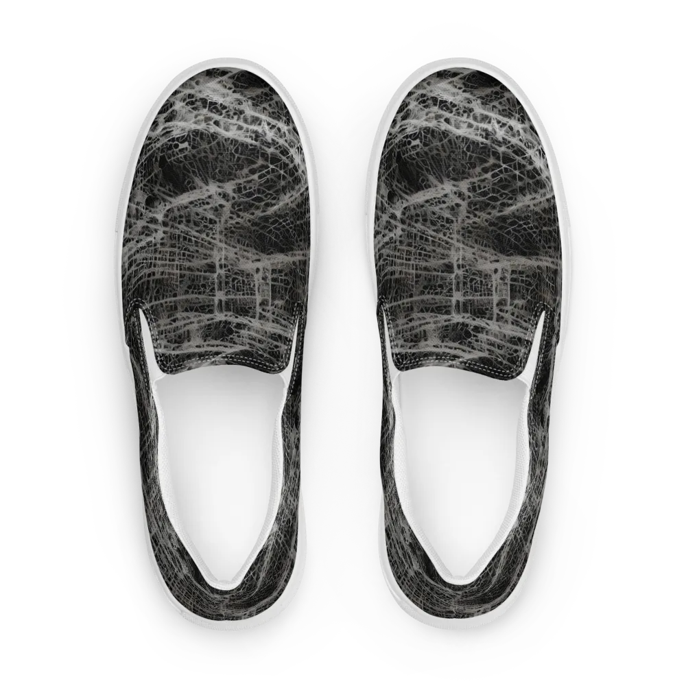 Monochrome Mesh on Women's Slip-On Canvas Shoes — Front