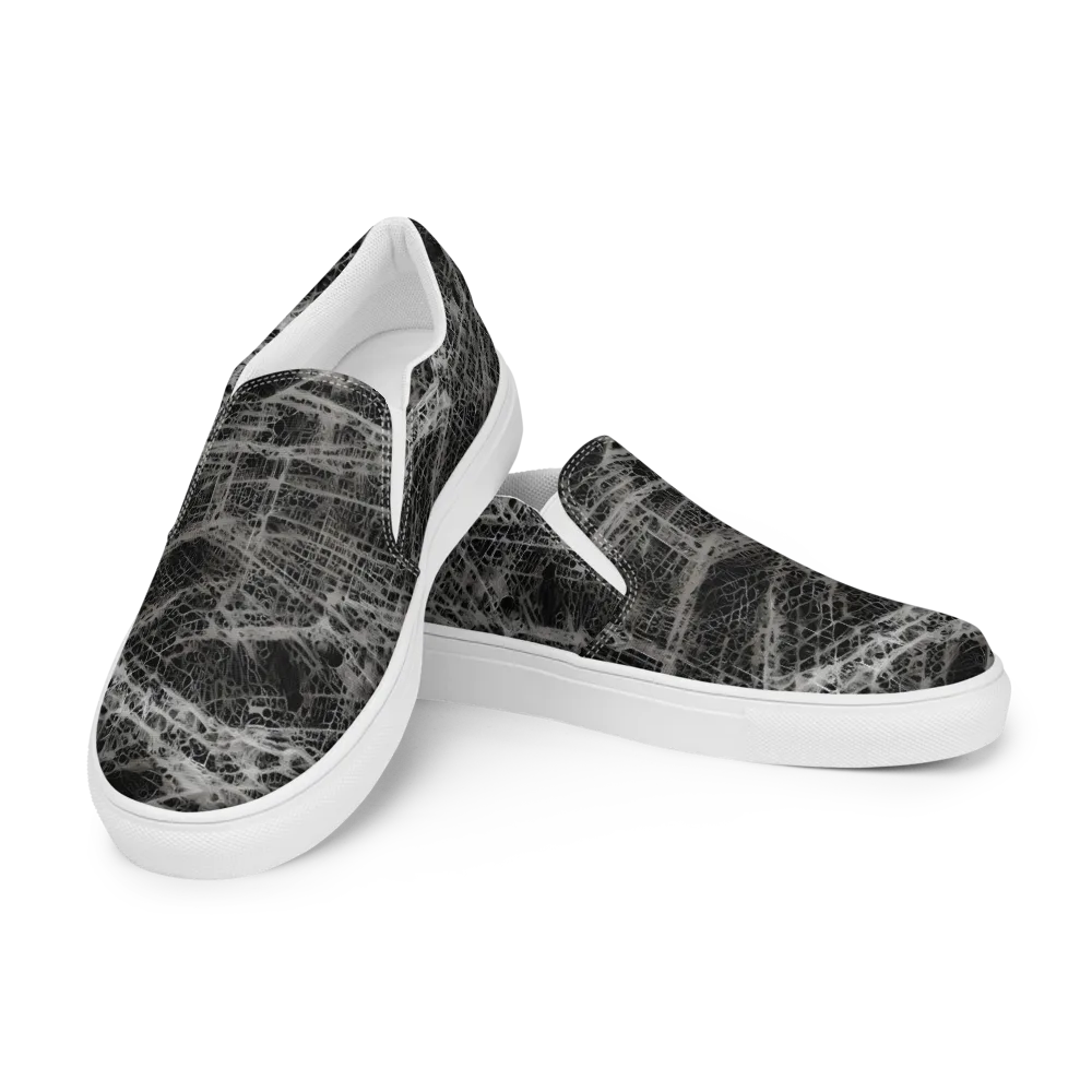 Monochrome Mesh on Women's Slip-On Canvas Shoes — Left Front
