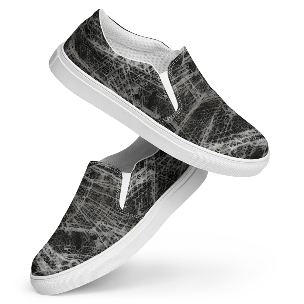 Monochrome Mesh on Women's Slip-On Canvas Shoes — Front