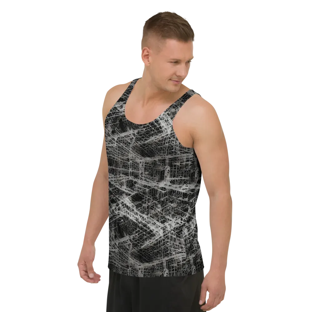 Monochrome Mesh on Men's Tank Top — Left Front
